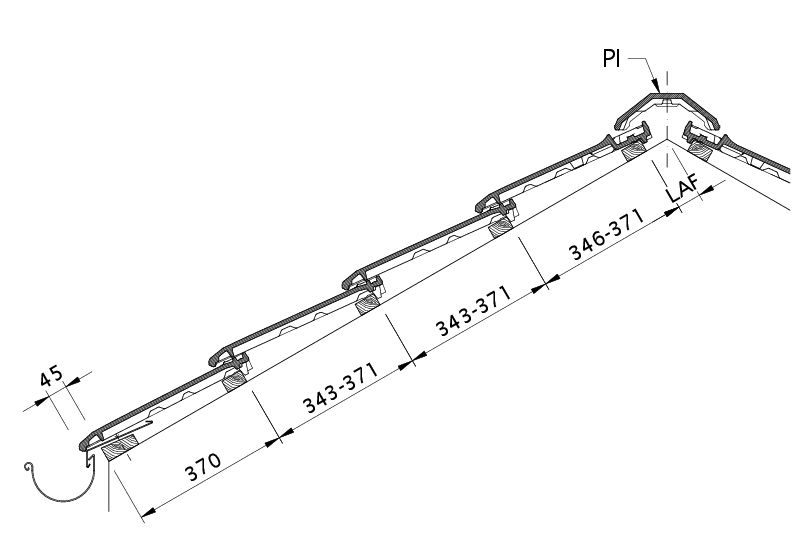 Dessin MIKADO section transversale de toit DQF