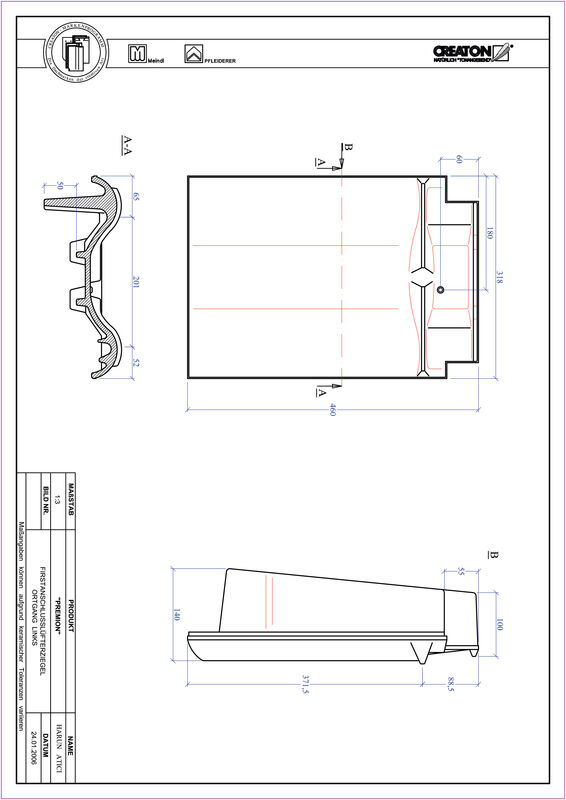 Product CAD file PREMION ridge connection ventilator verge left FALOGL