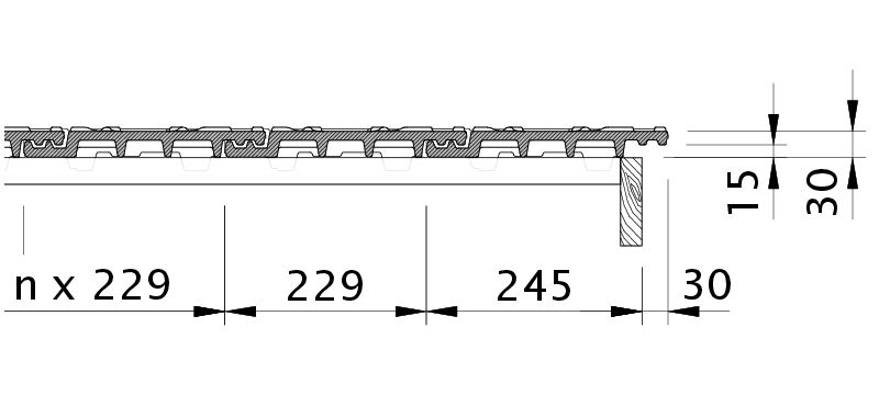 Dessin MIKADO rive droite avec bande de rive et tuile de couverture OFR