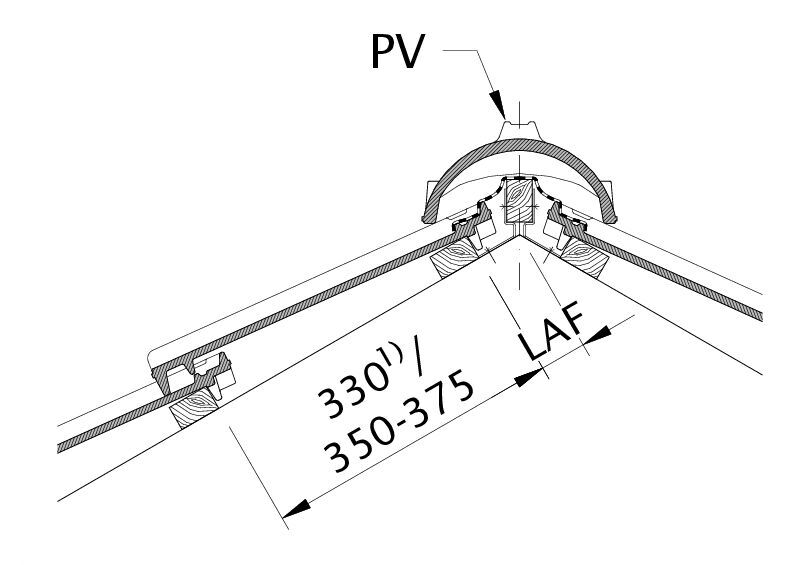 Drawing OPTIMA distance from batten to ridge intersection point, ridge batten spacing LAF