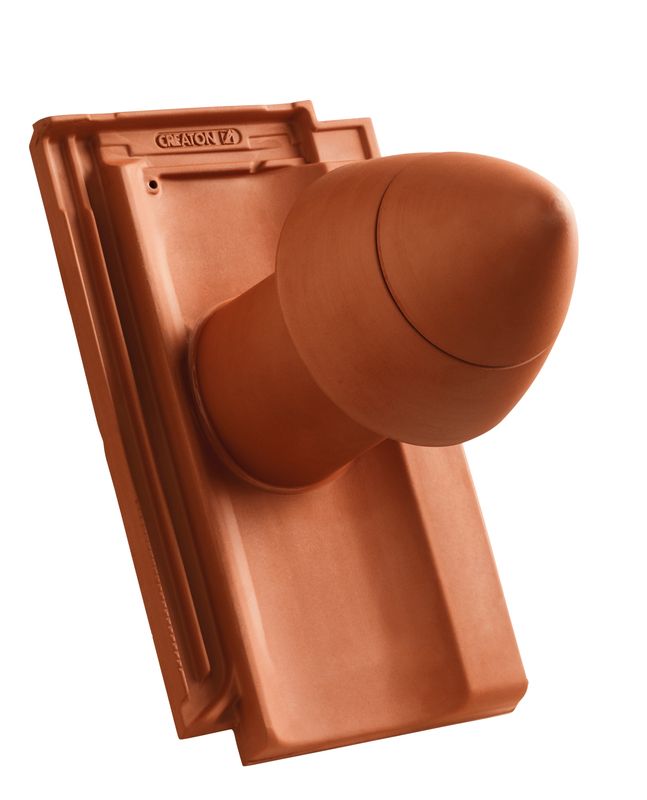 OPT SIGNUM ceramic vent pipe DN 110 mm with screw-on hood, incl. sub-roof connection adapter