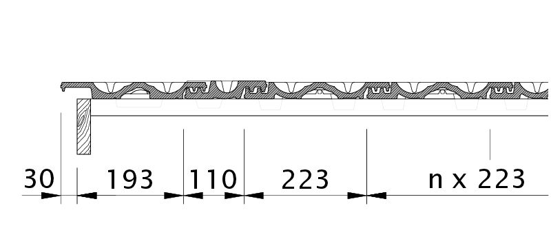 Drawing RATIO verge left with verge sheet metal and double roll ODL