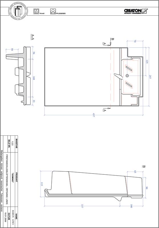 Product CAD file DOMINO ridge connection ventilator verge left FALOGL
