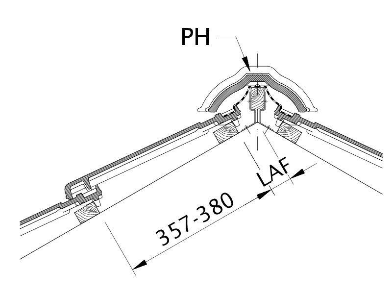 Drawing RATIO distance from batten to ridge intersection point, ridge batten spacing LAF