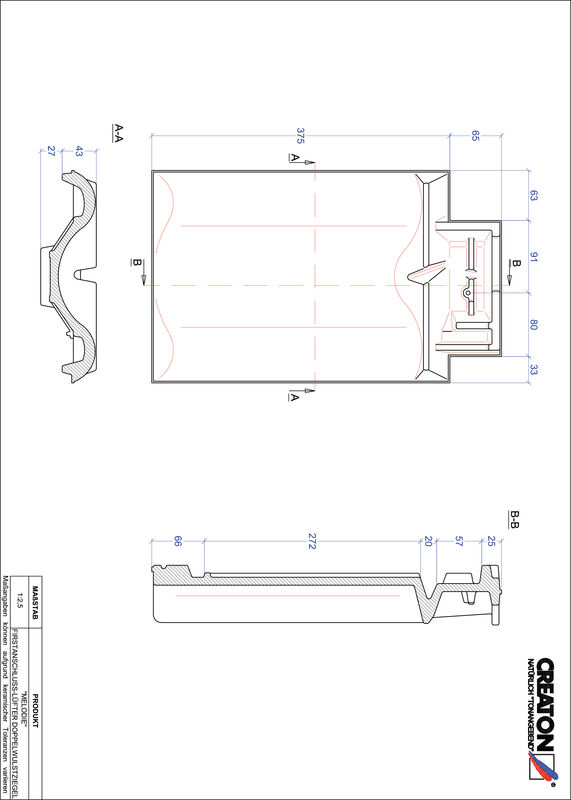 Product CAD file MELODIE ridge connection ventilating double roll tile FALDWZ