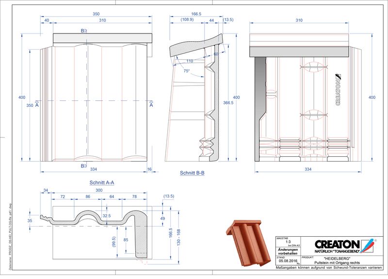 Product CAD file HEIDELBERG chaperonpan gevelpan rechts beton PultOGR