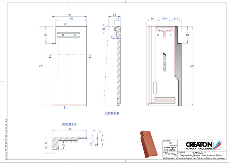 Product CAD file KAPSTADT gevelpan links OGL-halb-90