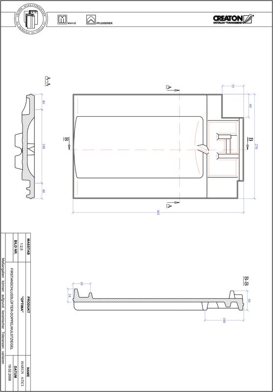 Product CAD file TERRA OPTIMA ridge connection ventilating double roll tile FALDWZ