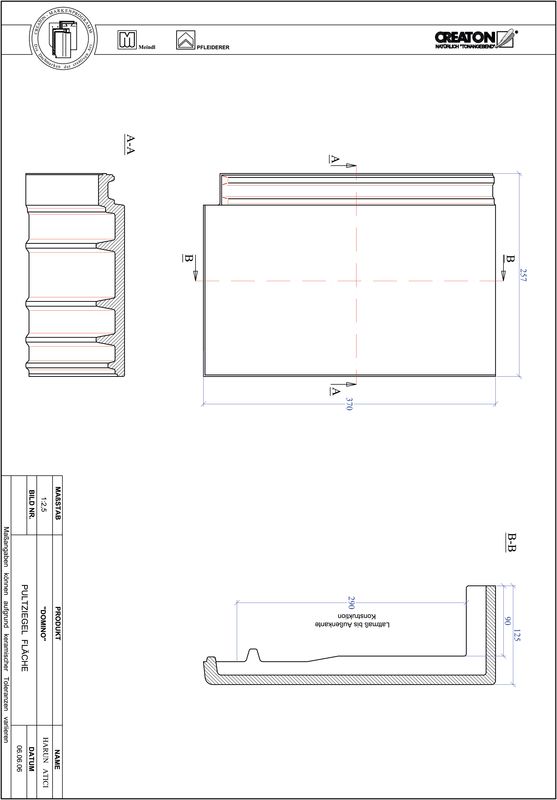 Product CAD file DOMINO shed roof tile field PULTFLA