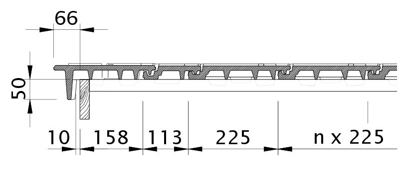 Dessin DOMINO tuile de rive gauche avec volige OBL