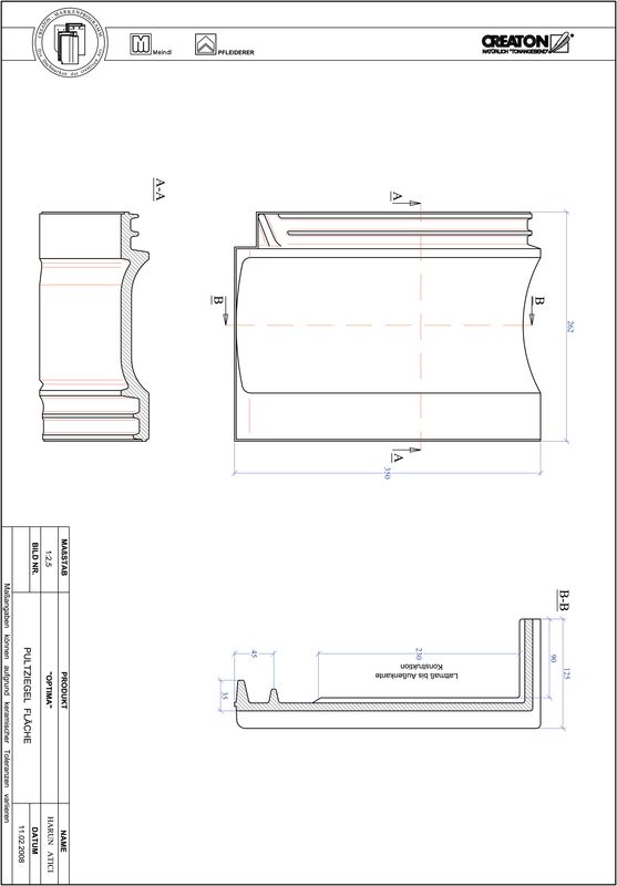 Product CAD file TERRA OPTIMA shed roof tile field PULTFLA