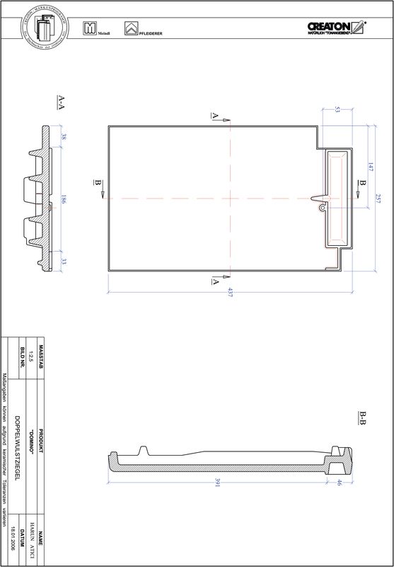 Product CAD file DOMINO double roll tile DWZ