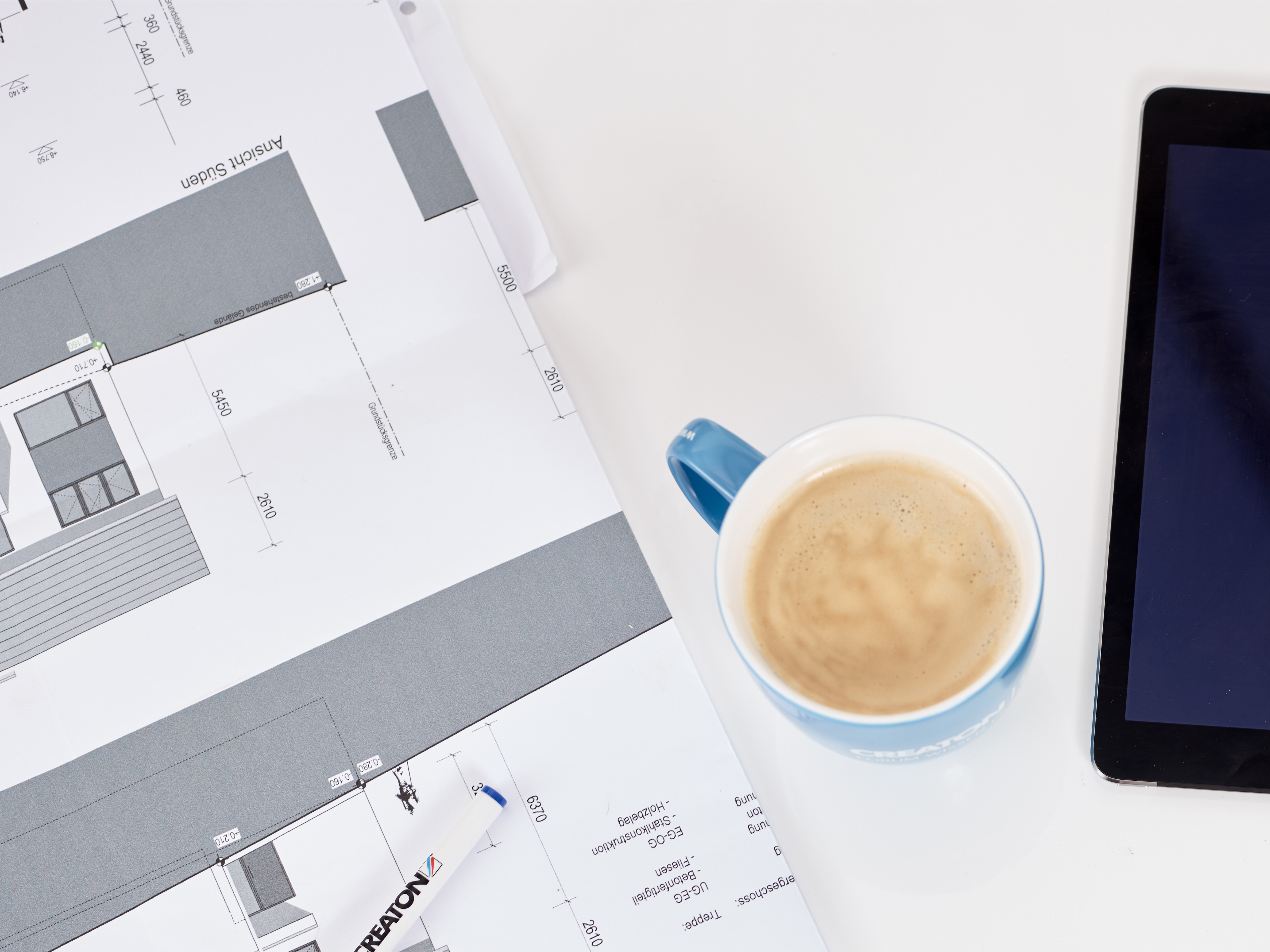 Desk with coffee