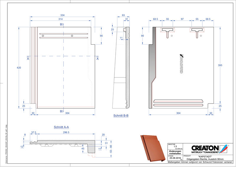 Product CAD file KAPSTADT gevelpan rechts OGR-90