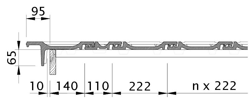 Drawing OPTIMA verge tile left with barge board OBL