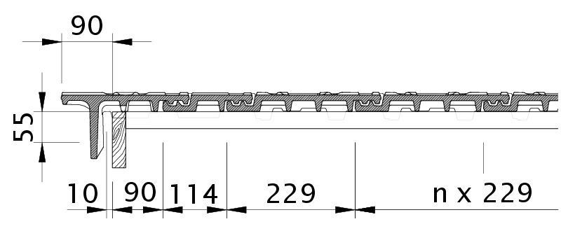 Dessin MIKADO tuile de rive gauche avec volige OBL
