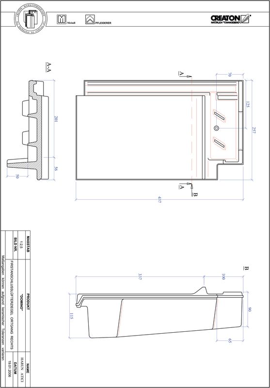 Product CAD file DOMINO ridge connection ventilator verge right FALOGR