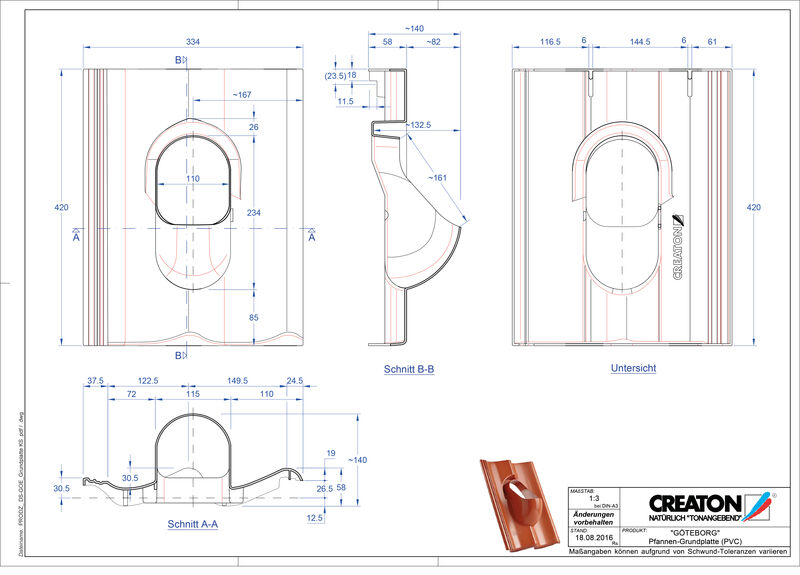 Product CAD file GÖTEBORG accessoires Grundplatte-PVC