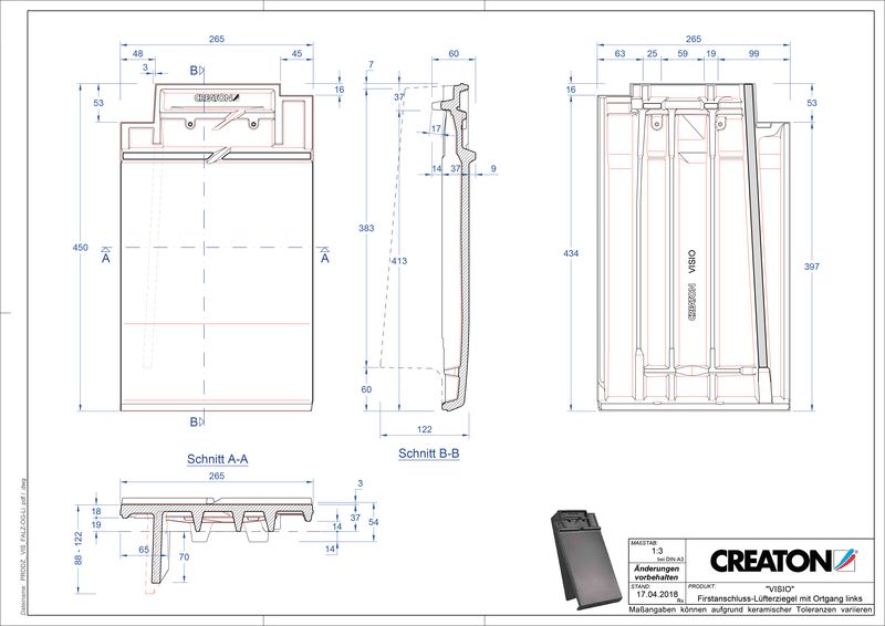 Product CAD file VISIO ridge connection ventilator verge left FALOGL