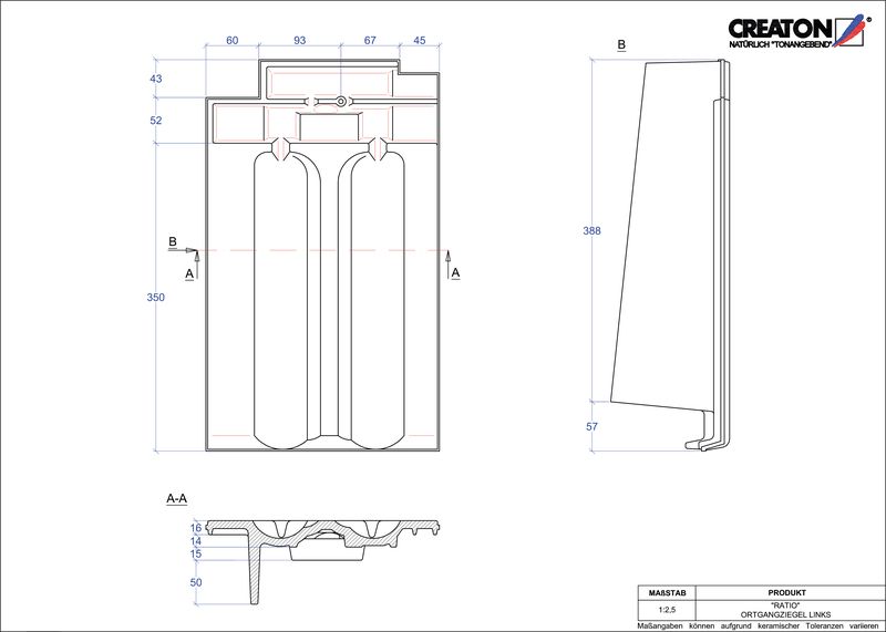 Product CAD file RATIO gevelpan links OGL