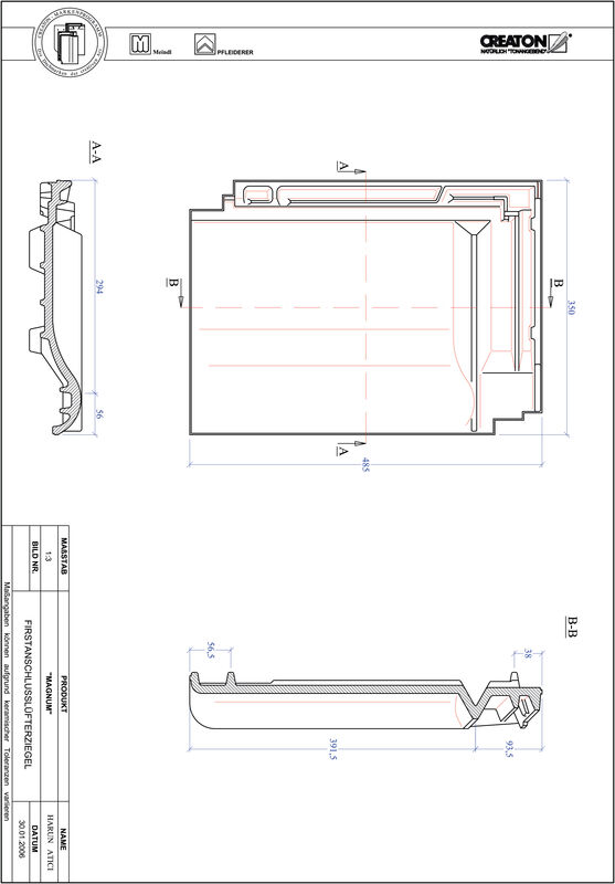 Product CAD file MAGNUM ridge connection ventilating tile FALZ