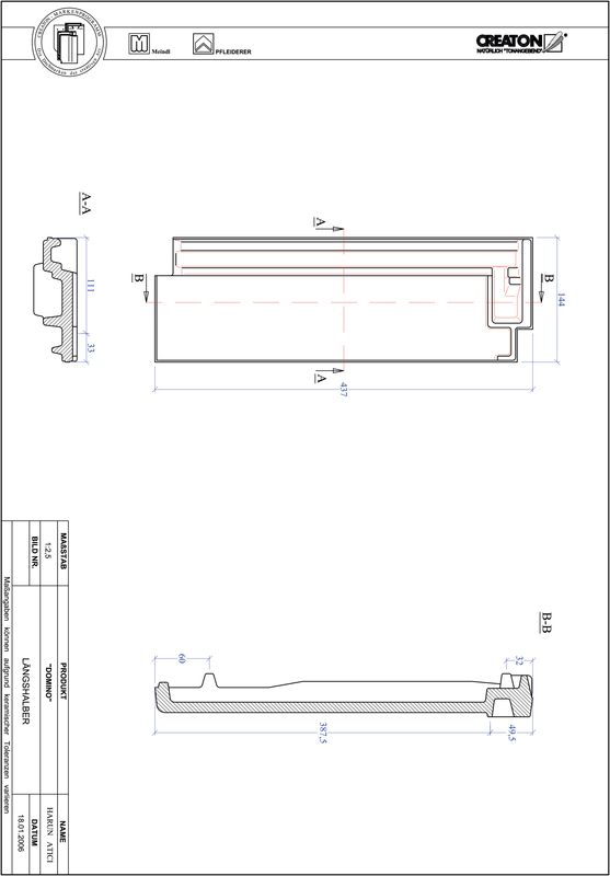Product CAD file DOMINO half-width tile LH