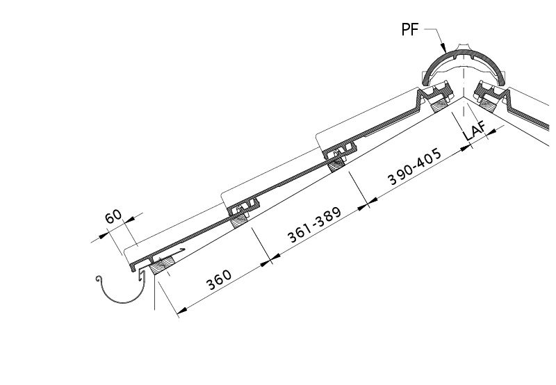 Dessin SINFONIE section transversale de toit DQF