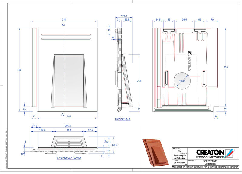 Product CAD file KAPSTADT ventilatiepan Luefterstein