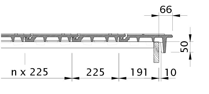 Dessin DOMINO tuile de rive droite avec volige OBR