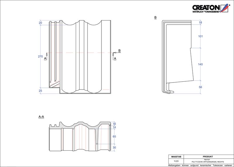Product CAD file RATIO shedgevelpan rechts PULTOGR
