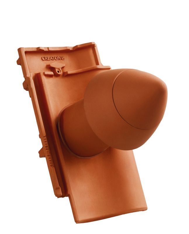 Cheminée d’aération SIGNUM MEL en céramique DN 110 mm avec chapeau dévissable, adaptateur de raccordement pour sous-toiture inclus
