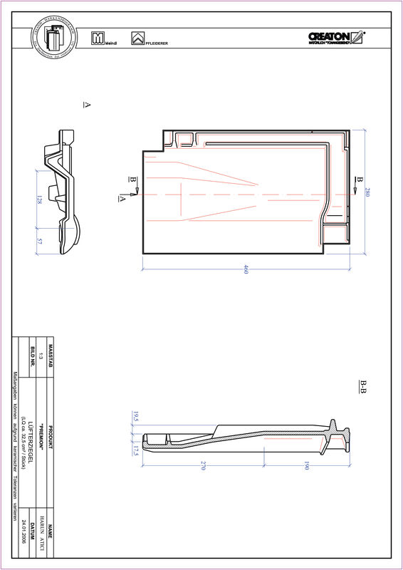 Product CAD file PREMION ventilating tile LUEFTZ