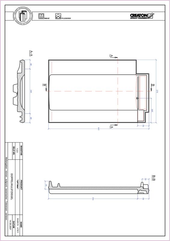 Product CAD file TERRA OPTIMA double roll tile DWZ