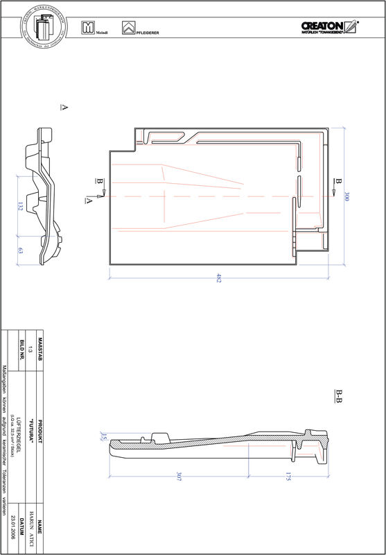 Product CAD file FUTURA ventilating tile LUEFTZ
