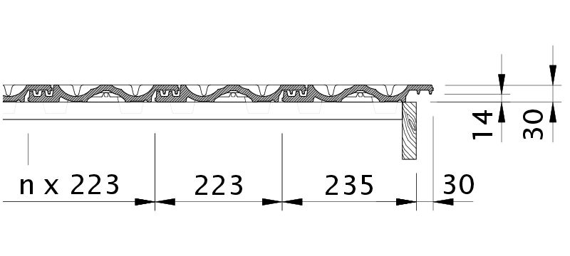 Drawing RATIO verge right with verge sheet metal and field tile OFR