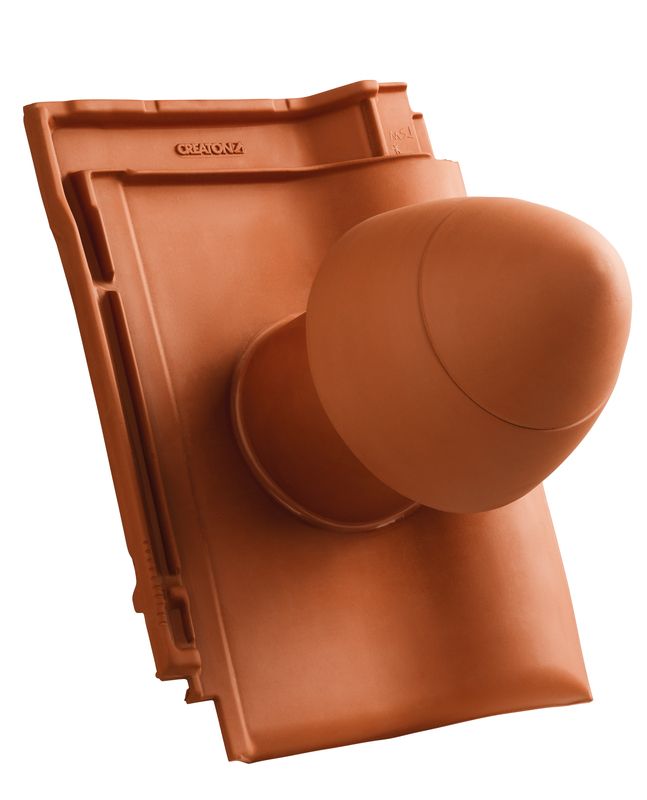 MAG SIGNUM ceramic vent pipe DN 125 mm with screw-on hood, incl. sub-roof connection adapter