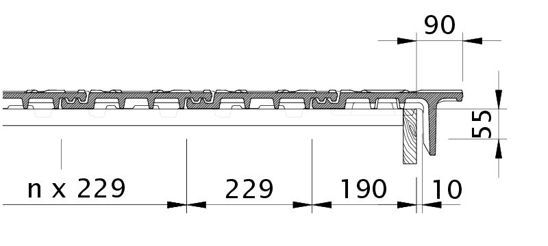 Dessin MIKADO tuile de rive droite avec volige OBR