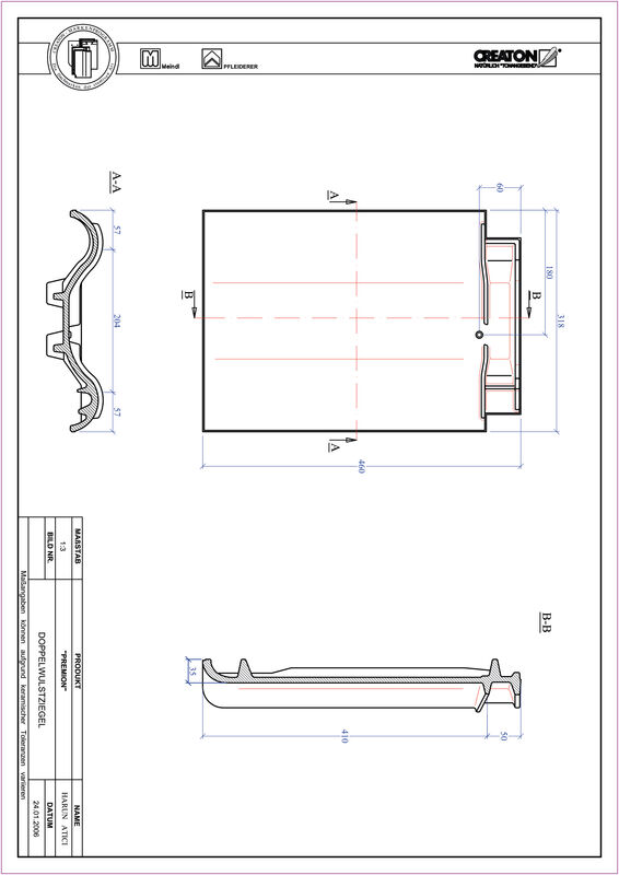 Product CAD file PREMION double roll tile DWZ