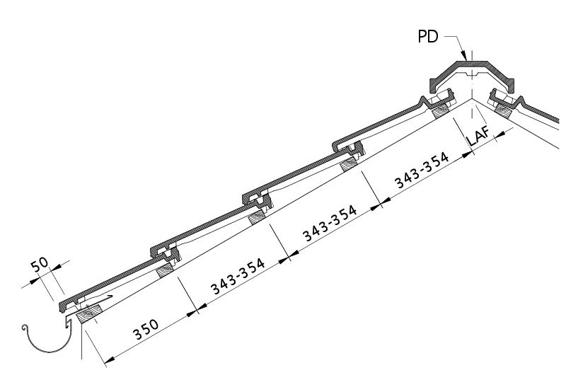 Dessin DOMINO section transversale de toit DQF