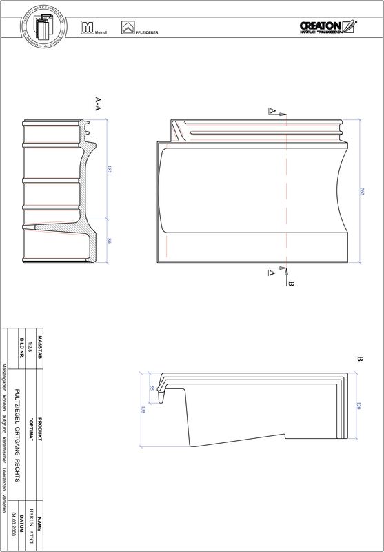 Product CAD file TERRA OPTIMA shed-/chaperongevelpan rechts PULTOGR
