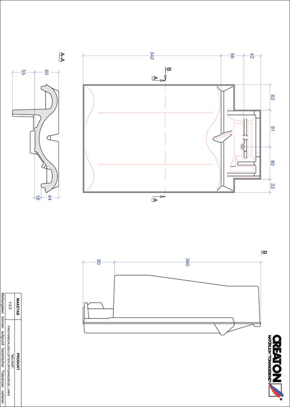 Product CAD file MELODIE ridge connection ventilator verge left FALOGL