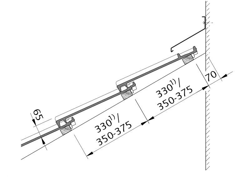 Drawing OPTIMA wall connection (above) with FALZ WMF