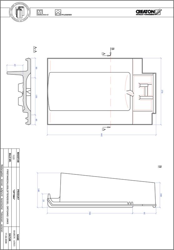 Product CAD file TERRA OPTIMA ridge connection ventilator verge left FALOGL