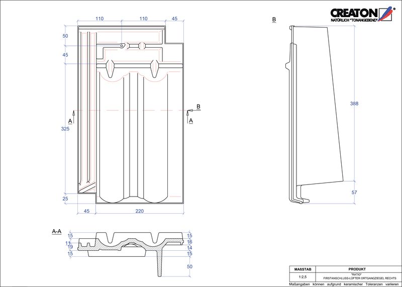 Product CAD file RATIO ridge connection ventilator verge right FALOGR