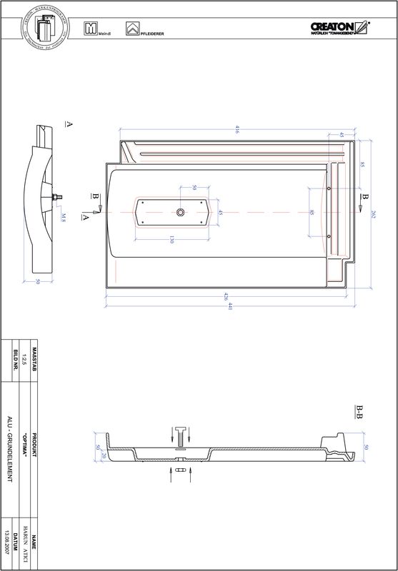 Product CAD file TERRA OPTIMA base, aluminium GRUNDALU