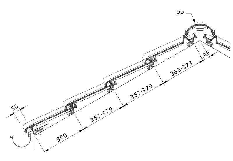 Dessin PREMION section transversale de toit DQF