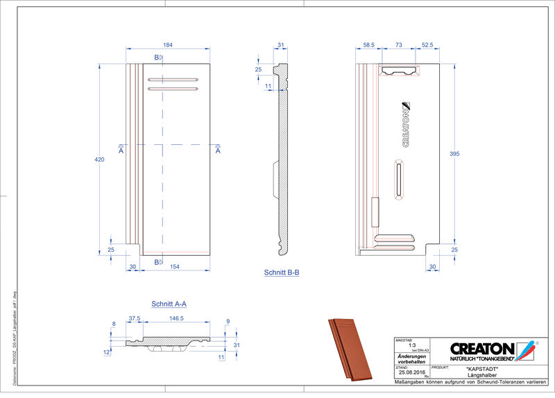 Product CAD file KAPSTADT halve pan Laengshalber