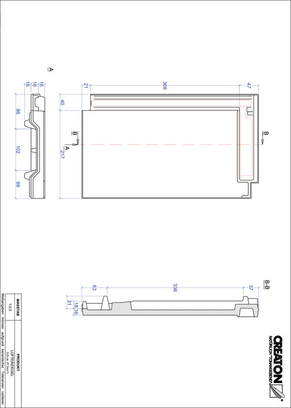 Product CAD file DOMINO ventilating tile LUEFTZ