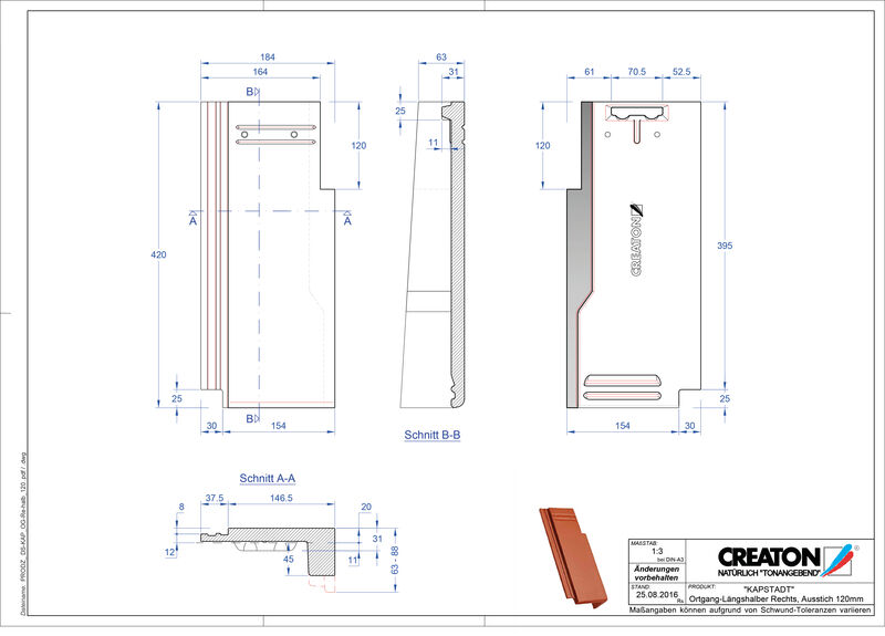 Product CAD file KAPSTADT gevelpan rechts OGR-halb-120