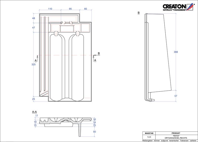 Product CAD file RATIO gevelpan rechts OGR